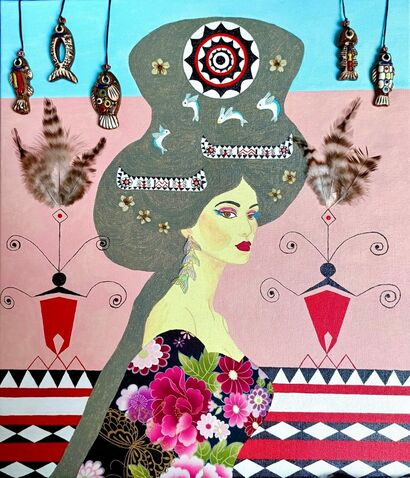 Taiwanese aboriginal woman - a Paint Artowrk by Liu